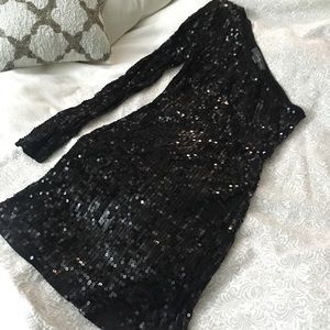 Black sequence dress, XS, one sleeve